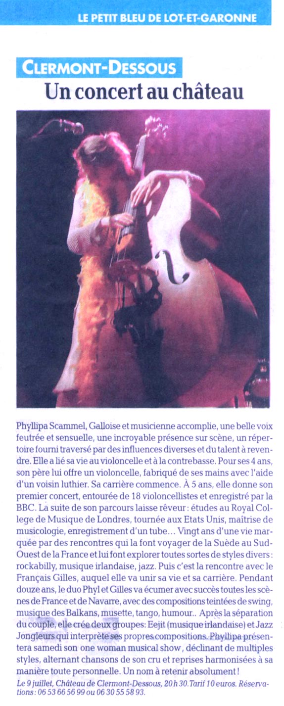Phyllipa en concert au chÃ¢teau de Clermont-Dessous (Aquitaine)
